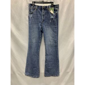 Saige Mid Rise Tummy Control Bootcut Jeans Blue